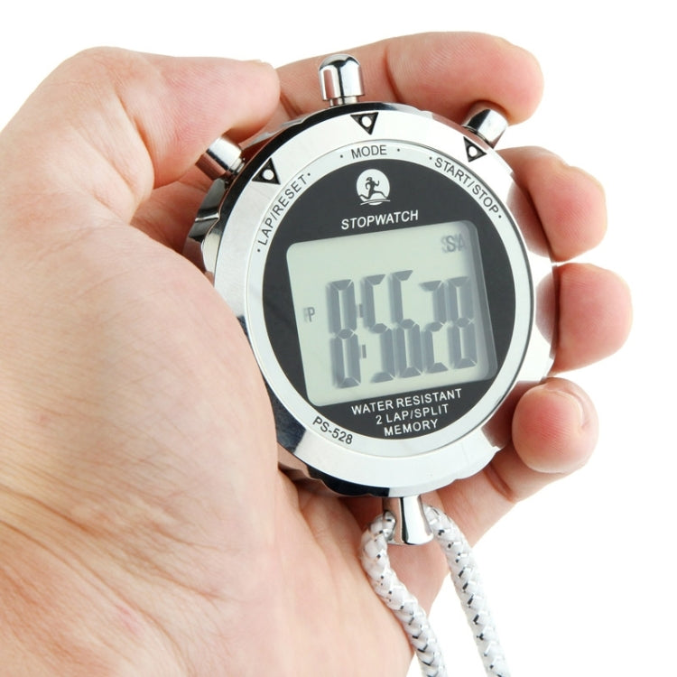 Wearclo | PS528 Metal Stopwatch Professional Chronograph Handheld Digital LCD Sports Counter Timer with Strap