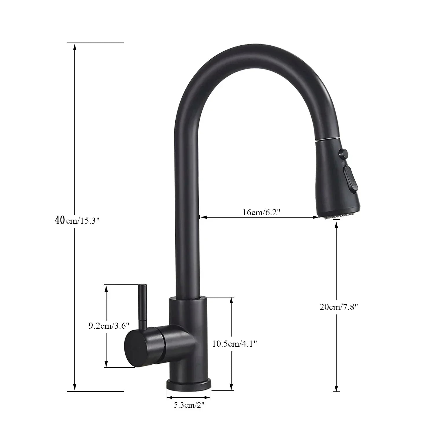 Wearclo | Pull-Out Faucet with Single Lever Mixer – Flexible Faucet with Shower Function, High Quality Stainless Steel, Ideal for Modern Kitchens, Easy Installation