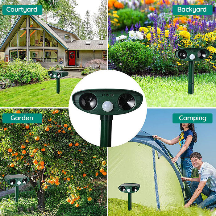 Wearclo | Raccoon Outdoor Ultrasonic Repeller - Solar-Powered Ultrasonic Animal and Pest Deterrent - Get Rid of Raccoons Within 48 Hours