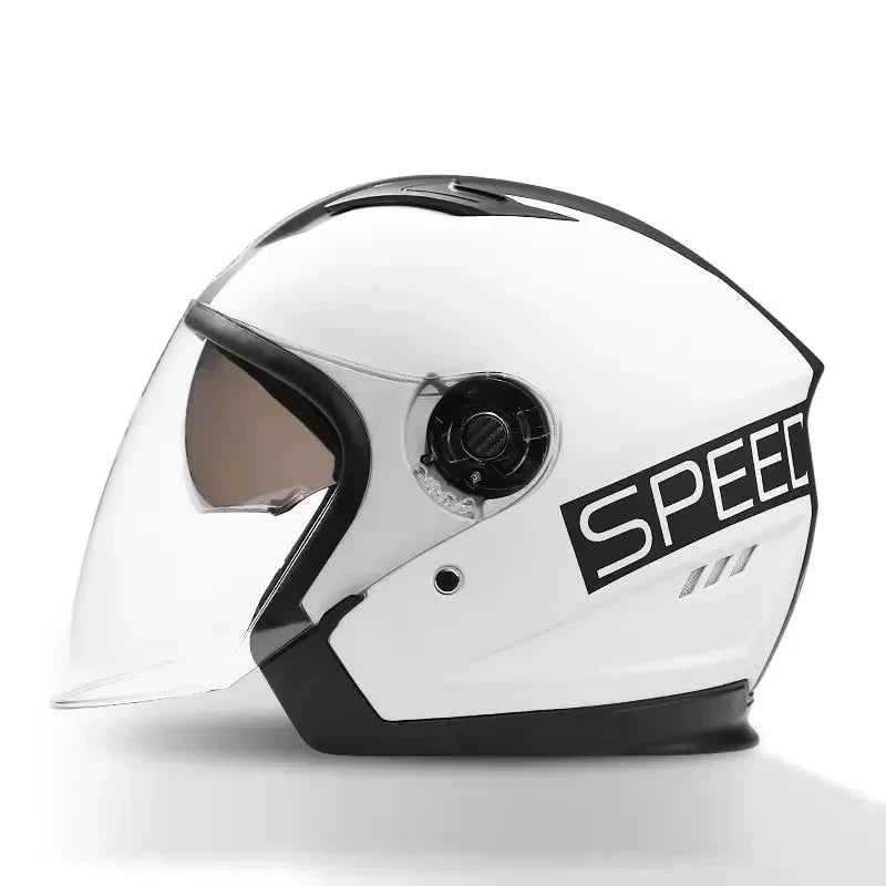 Wearclo | Retro 3/4 Open-Face Motorcycle Helmet with Double Lens – AeroRide