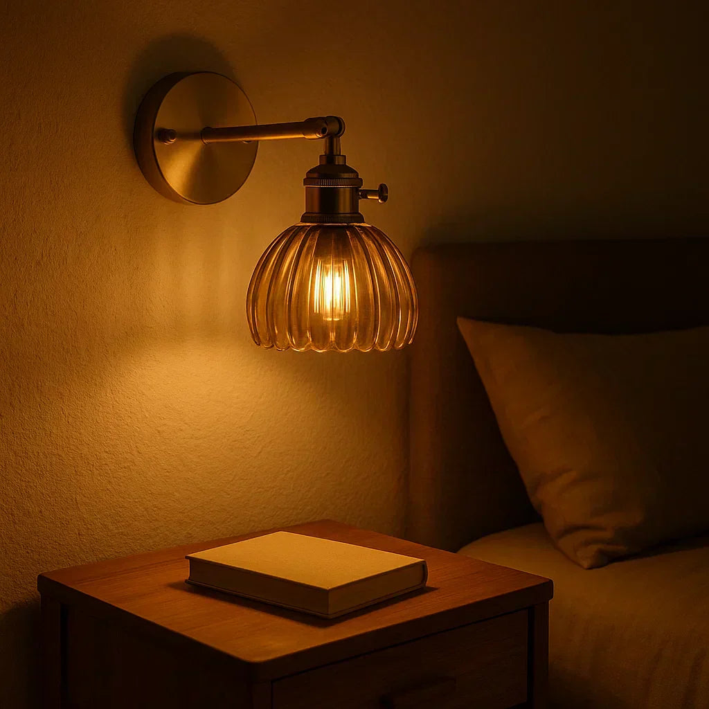 Wearclo | Retro Wall Lamp with Tulip Glass Shade | Vintage Style