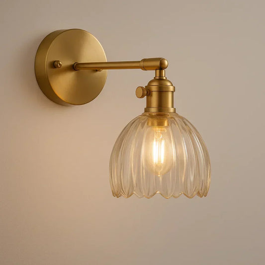 Wearclo | Retro Wall Lamp with Tulip Glass Shade | Vintage Style