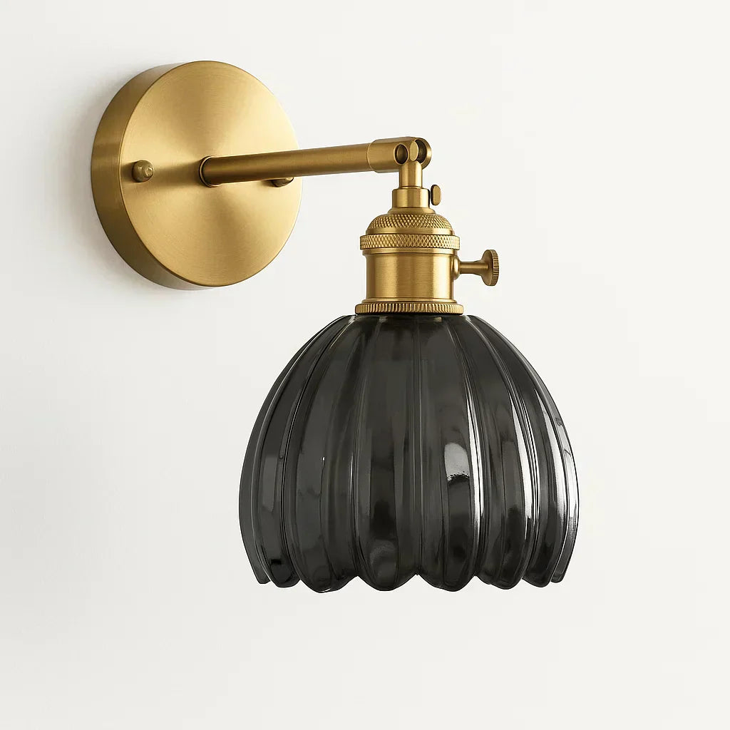 Wearclo | Retro Wall Lamp with Tulip Glass Shade | Vintage Style