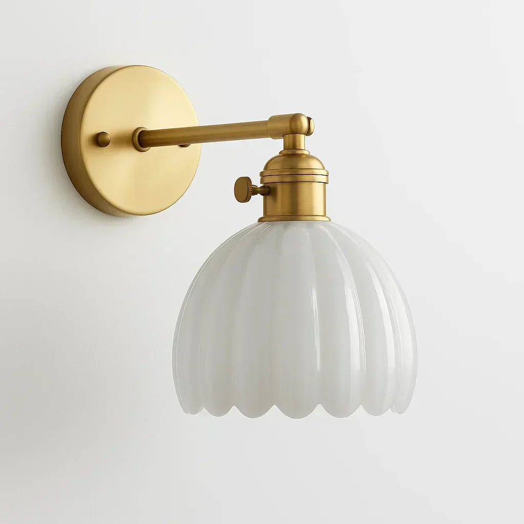Wearclo | Retro Wall Lamp with Tulip Glass Shade | Vintage Style