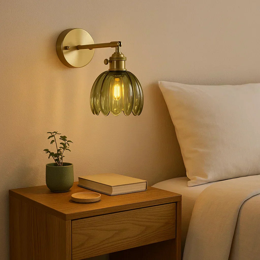 Wearclo | Retro Wall Lamp with Tulip Glass Shade | Vintage Style