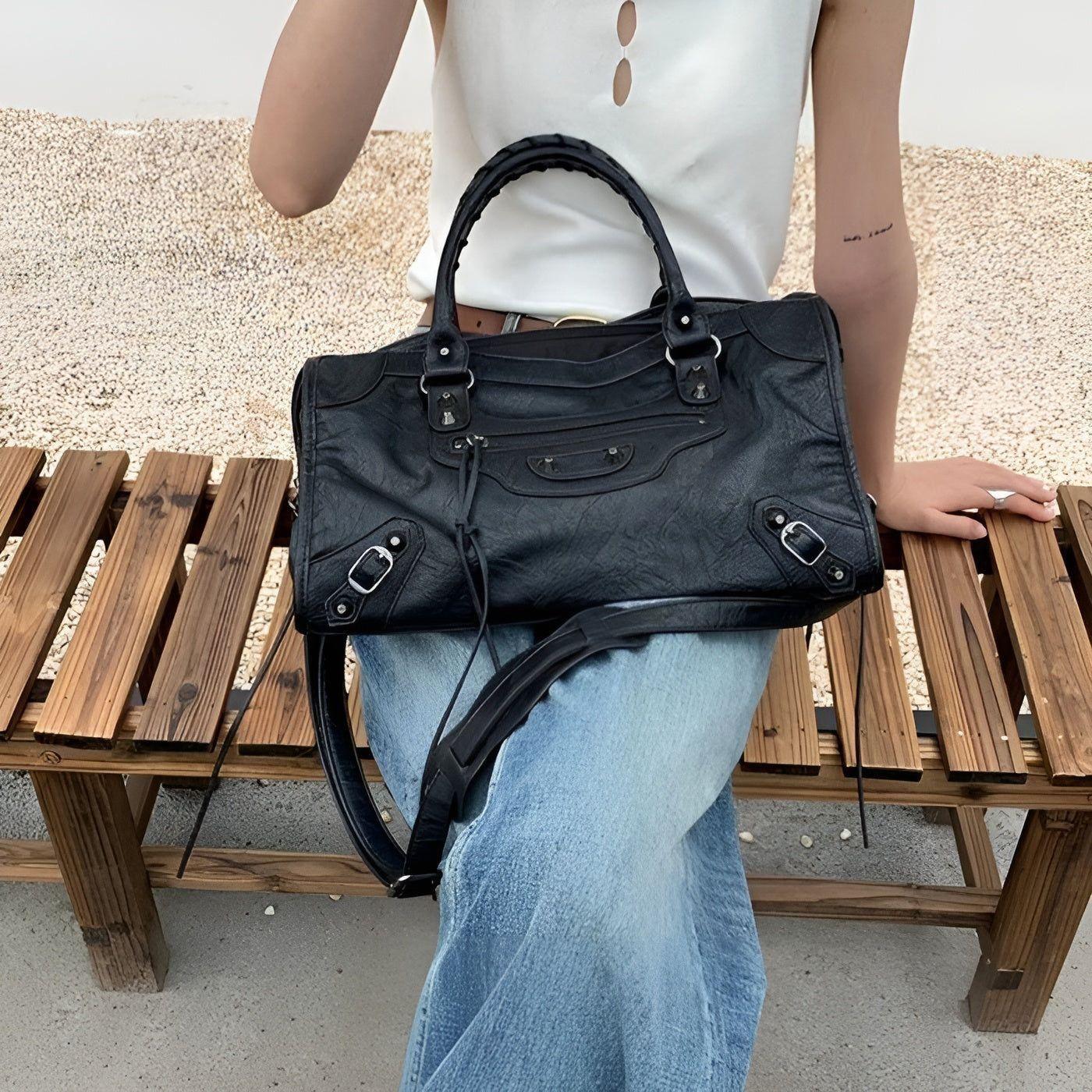 Wearclo | Salome Bag | Spacious Handbag in PU Leather | Black