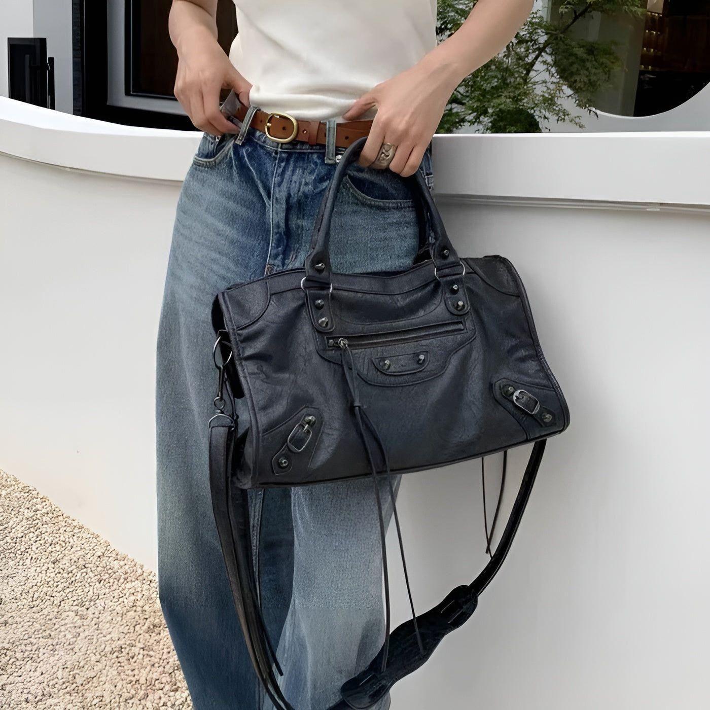 Wearclo | Salome Bag | Spacious Handbag in PU Leather | Black
