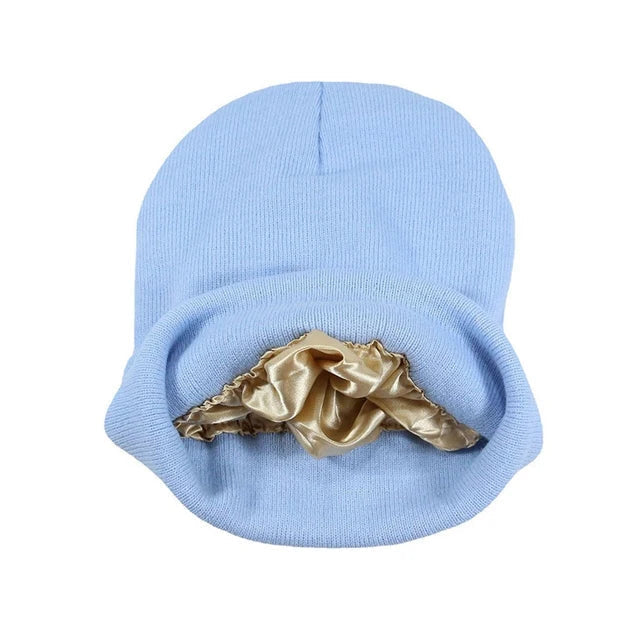 Wearclo | Satin Lined Knit Beanie - Winter Warmth & Hair Protection