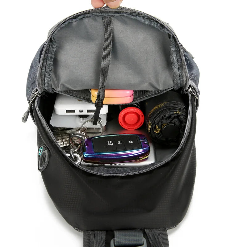 Wearclo | SecurePack | Anti-Theft Waterproof Multi-Pocket Shoulder Backpack – Lightweight Crossbody Travel Bag