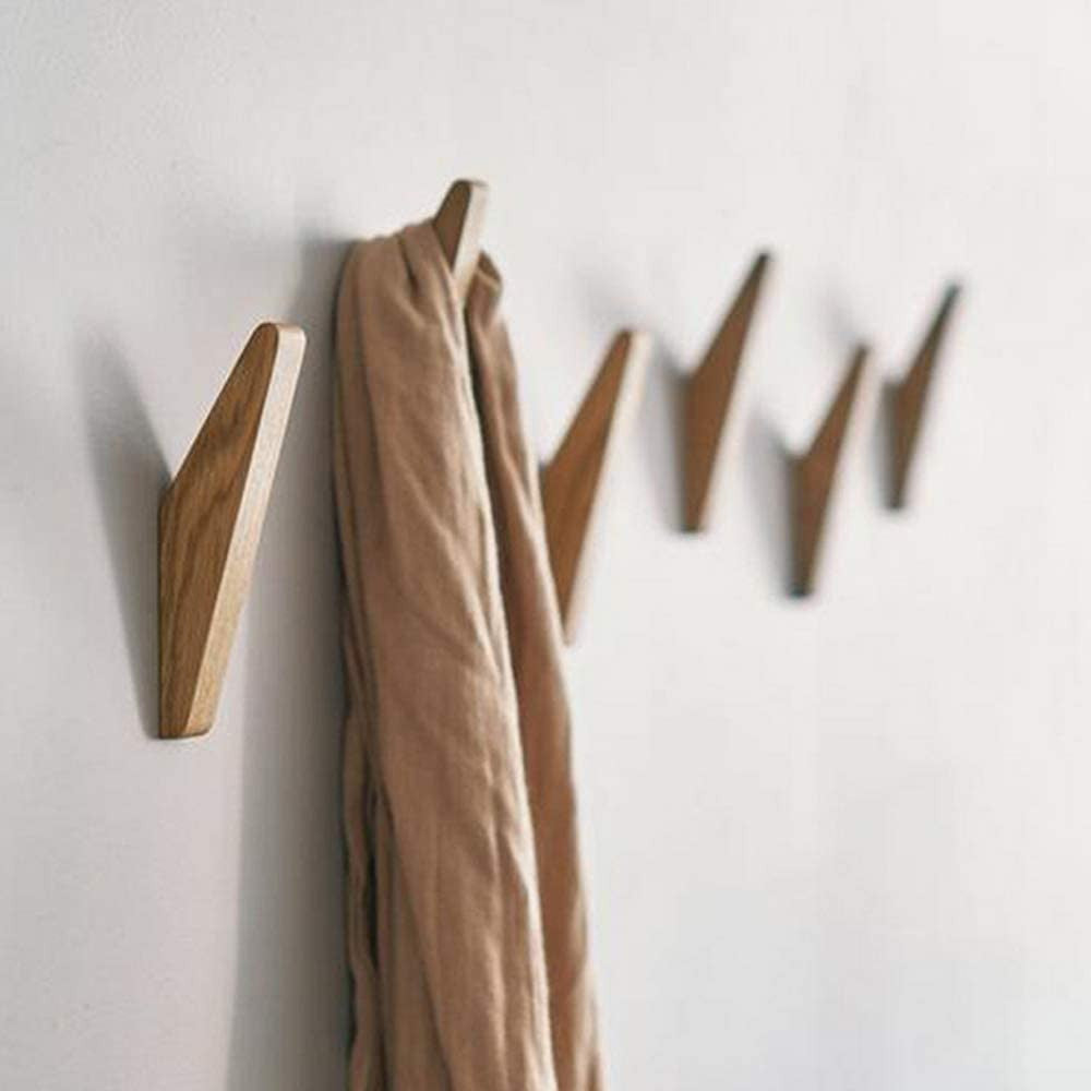 Wearclo | Set of Wall Hooks Nordhaak – 6 Minimalist Clothing Hooks Made of Solid Wood