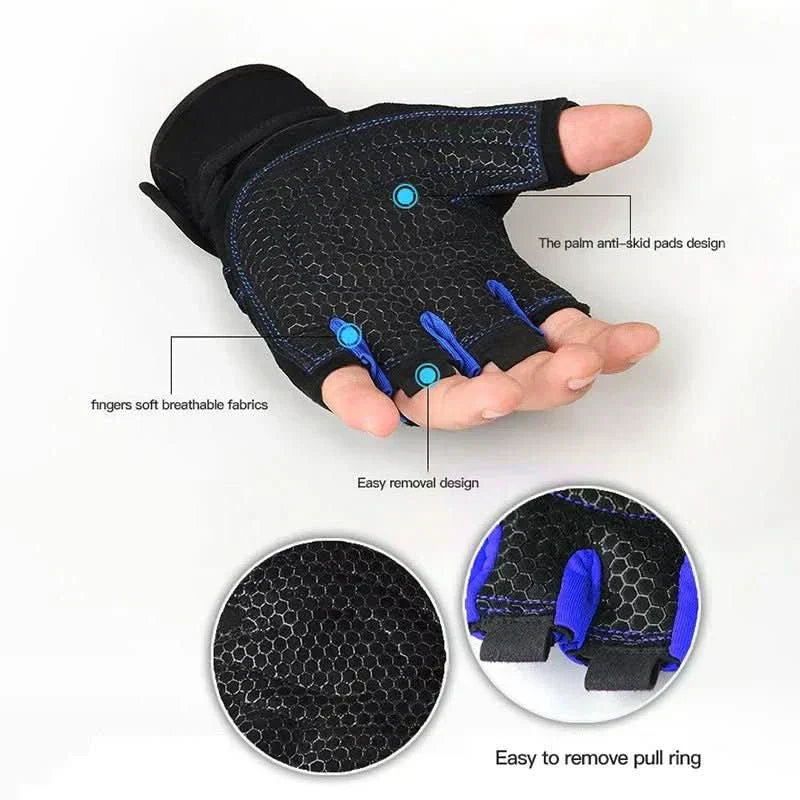 Wearclo | Shock-resistant training gloves with wrist support | For weight training, fitness & cycling