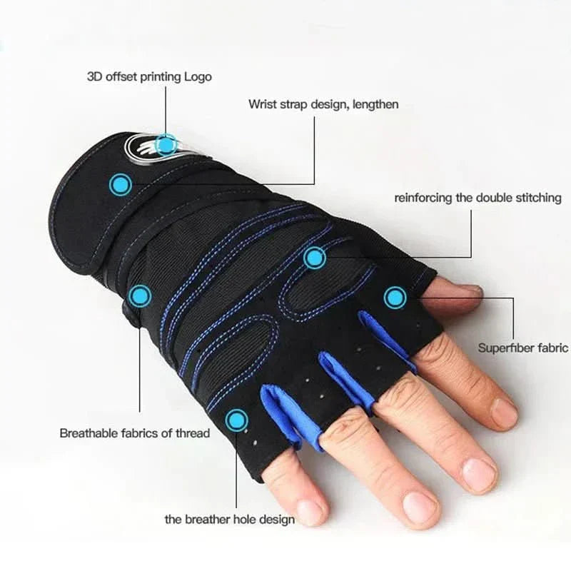 Wearclo | Shock-resistant training gloves with wrist support | For weight training, fitness & cycling