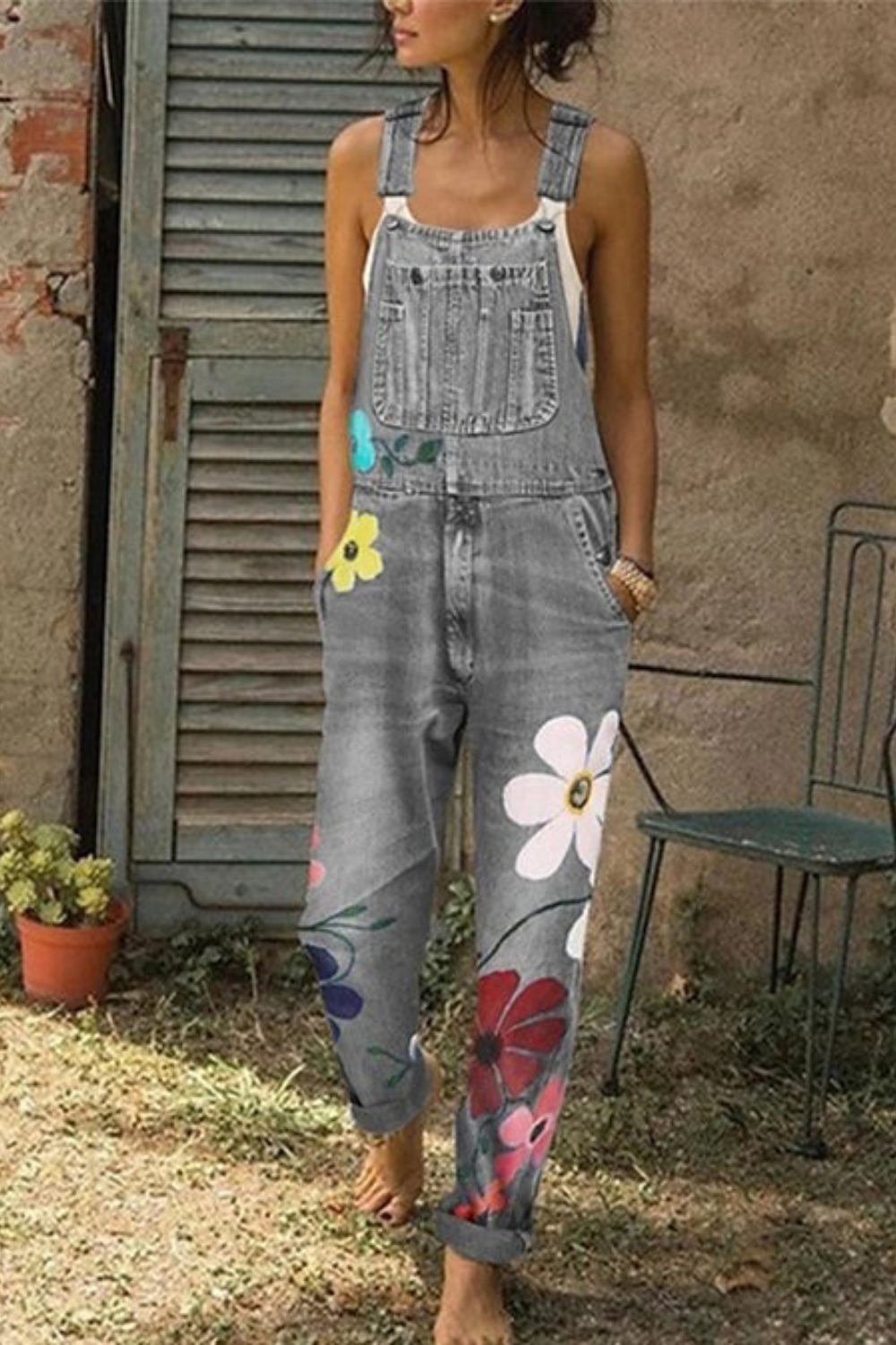 Wearclo | Sleeveless Denim Overall