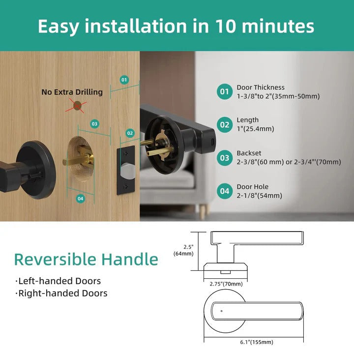 Wearclo | Smart Handle Door Lock with Keyless Access