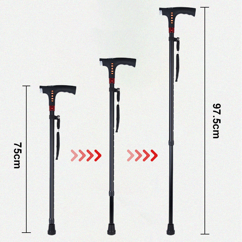 Wearclo | Smart Walking Stick | LED Light Radio Emergency Alarm | Adjustable