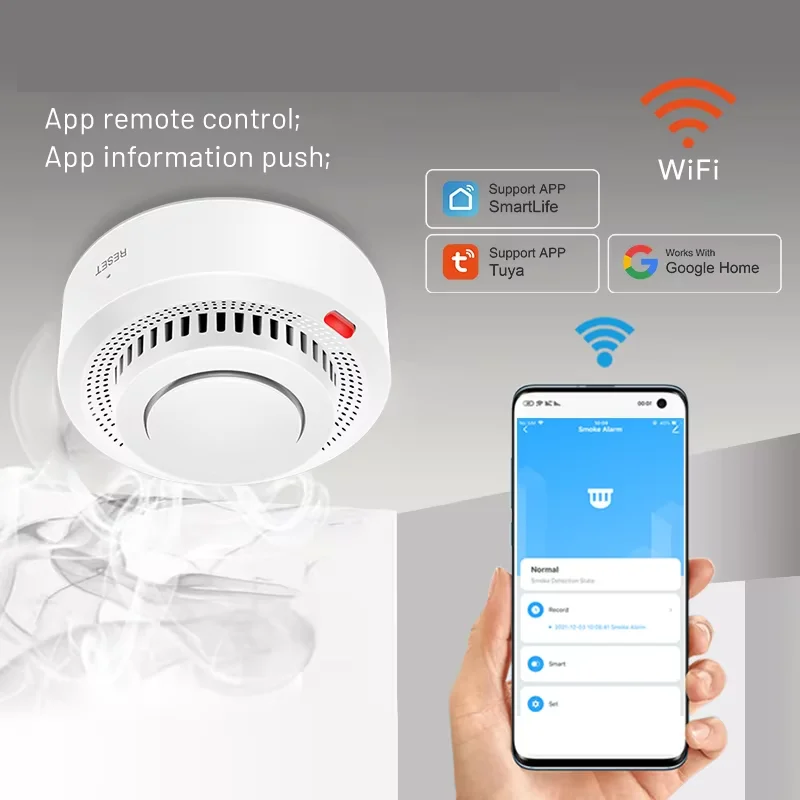 Wearclo | Smart WiFi Smoke Detector Fire Alarm 85dB – SafeSense