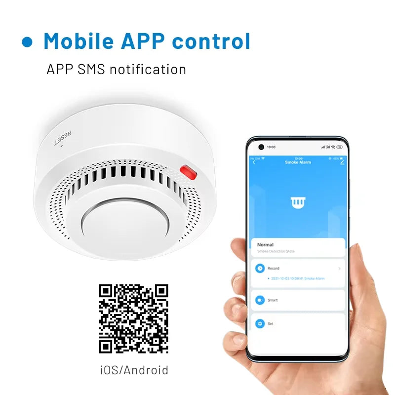 Wearclo | Smart WiFi Smoke Detector Fire Alarm 85dB – SafeSense