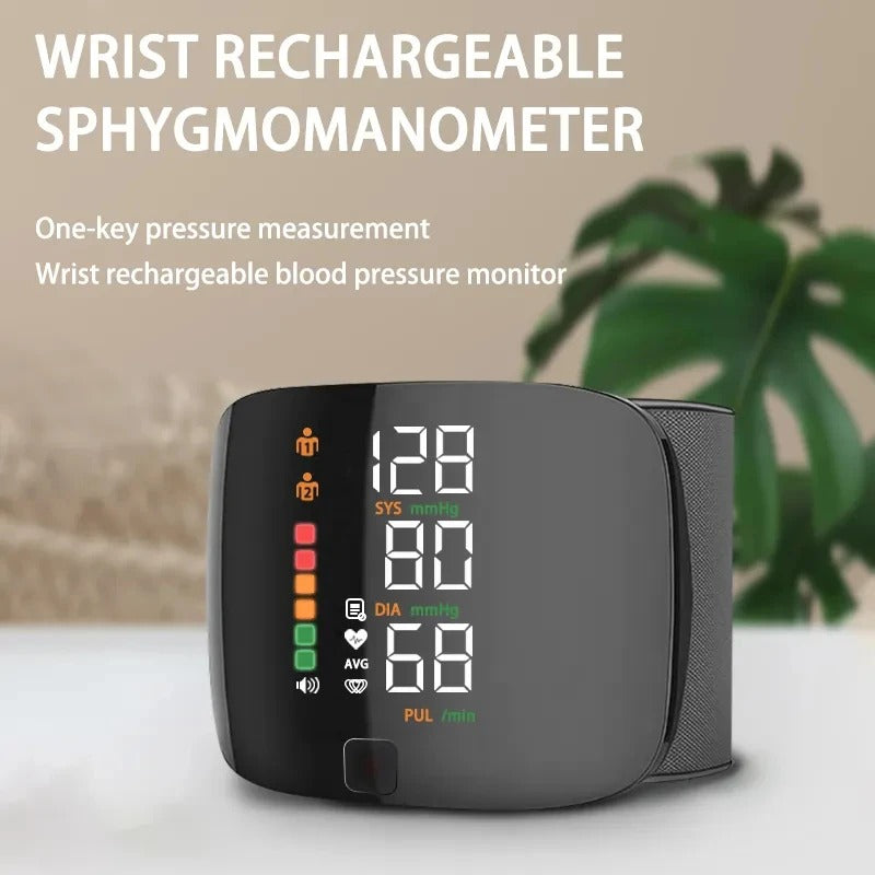Wearclo | Smart Wrist Blood Pressure Monitor – Electronic Portable Sphygmomanometer with Voice Alerts