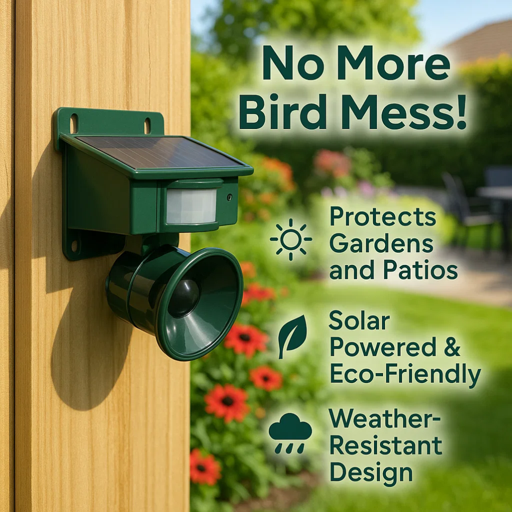 Wearclo | Solar Bird Repeller with Motion & Sound Sensor