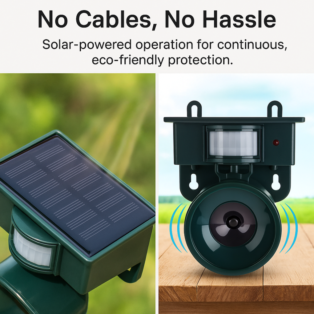 Wearclo | Solar Bird Repeller with Motion & Sound Sensor