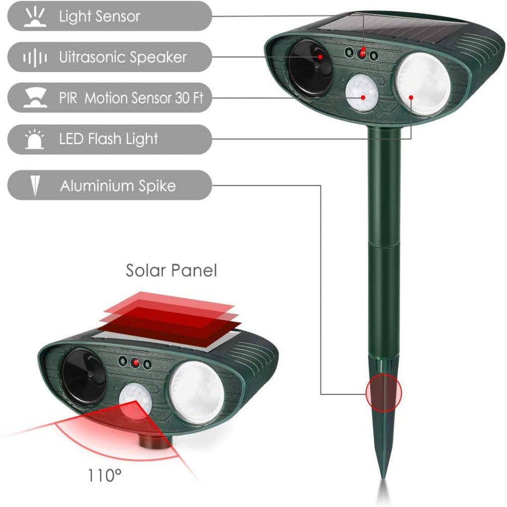 Wearclo | Solar Ultrasonic Pest Repeller with Flashing LED