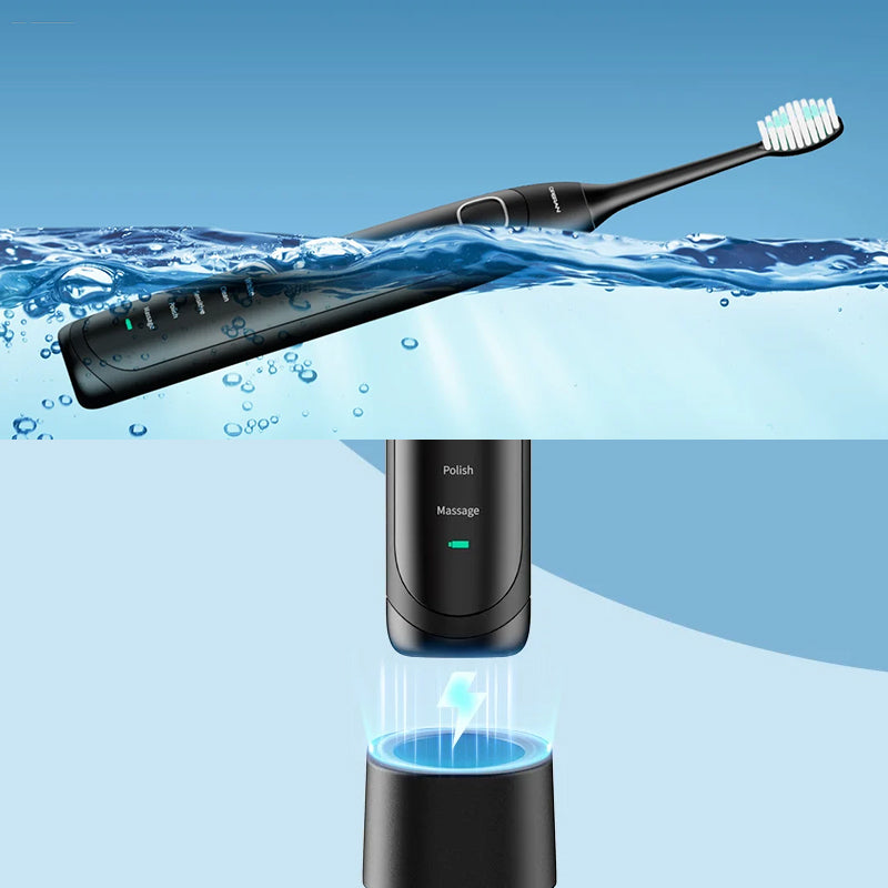 Wearclo | Sonic Electric Toothbrush | 6 Modes & IPX7 Waterproof | White, Black, Pink