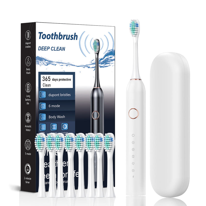 Wearclo | Sonic Electric Toothbrush | 6 Modes & IPX7 Waterproof | White, Black, Pink