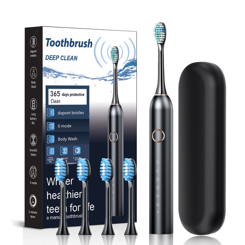 Wearclo | Sonic Electric Toothbrush | 6 Modes & IPX7 Waterproof | White, Black, Pink