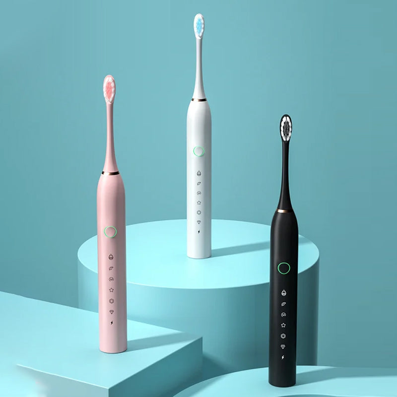 Wearclo | Sonic Electric Toothbrush | 6 Modes & IPX7 Waterproof | White, Black, Pink