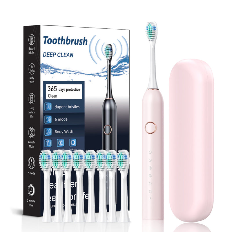 Wearclo | Sonic Electric Toothbrush | 6 Modes & IPX7 Waterproof | White, Black, Pink