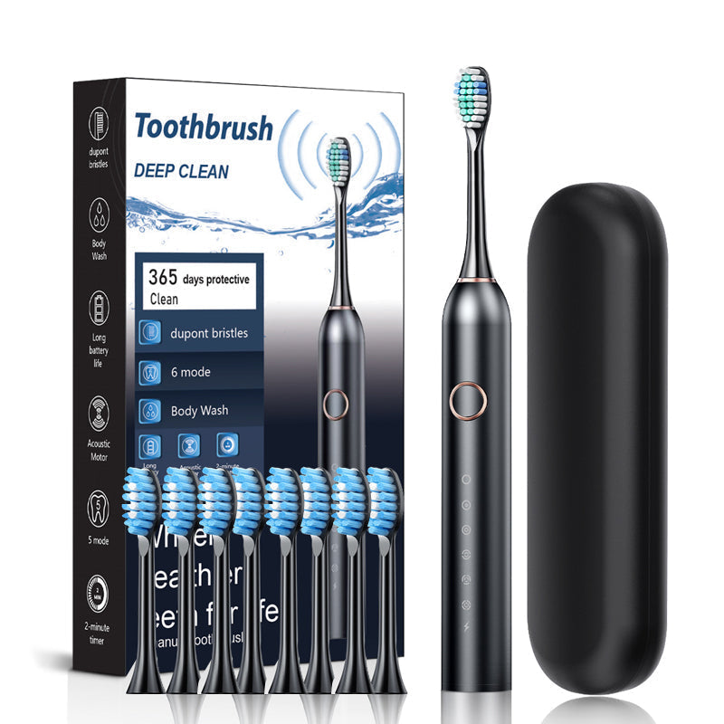 Wearclo | Sonic Electric Toothbrush | 6 Modes & IPX7 Waterproof | White, Black, Pink