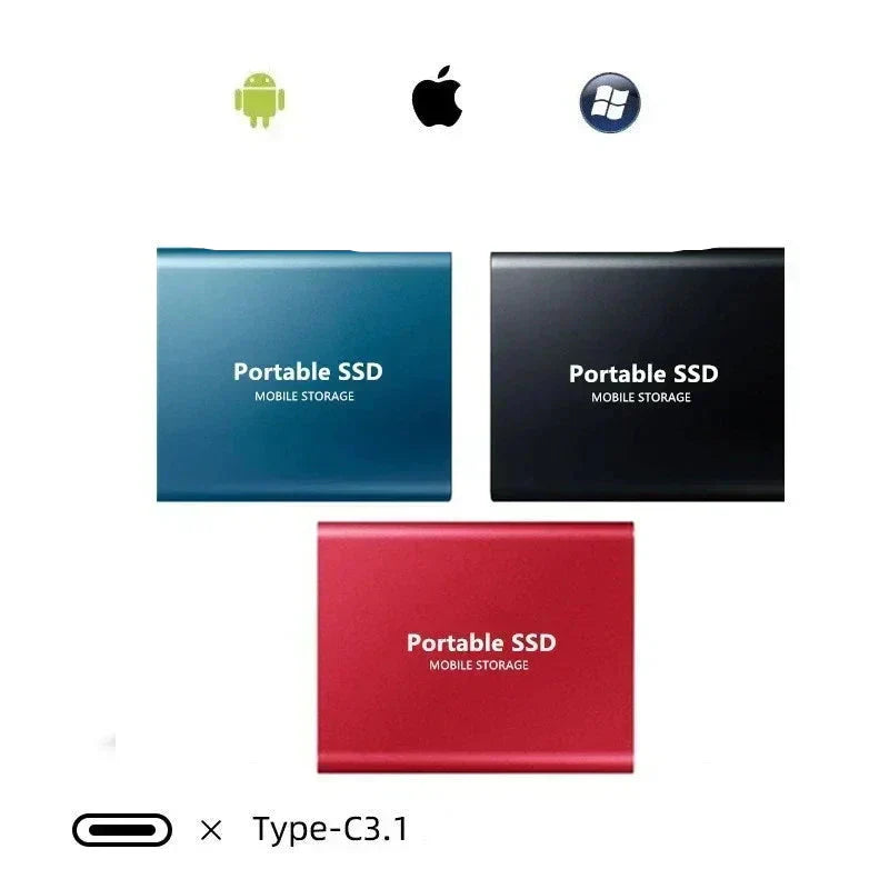 Wearclo | SpeedRivePro | External SSD 128GB Storage with USB3.1 & M.2 Type-C