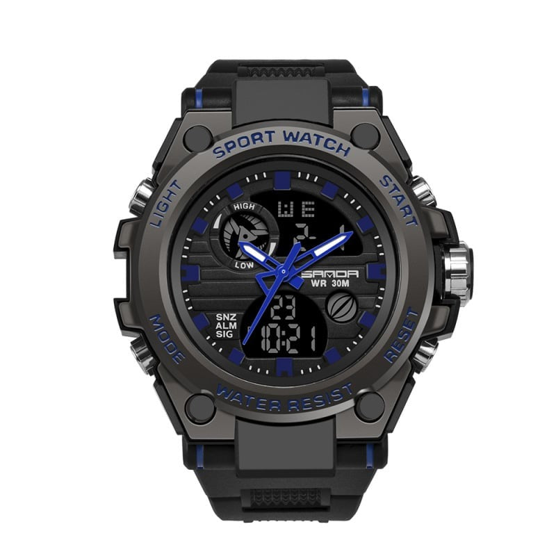 Wearclo | Sporty Dual-Display Mode Multifunctional Waterproof Luminous Men's Watch