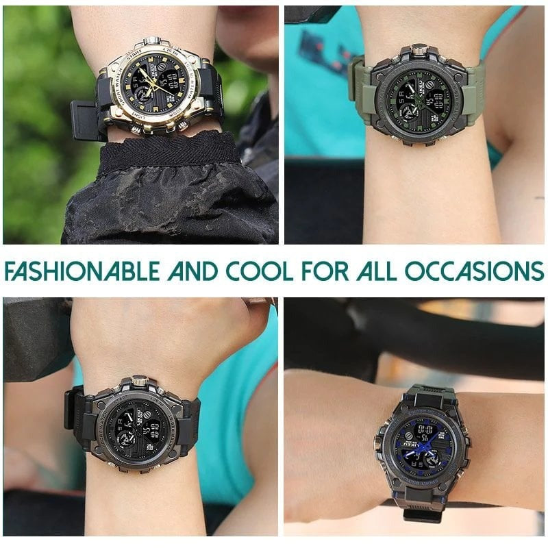 Wearclo | Sporty Dual-Display Mode Multifunctional Waterproof Luminous Men's Watch