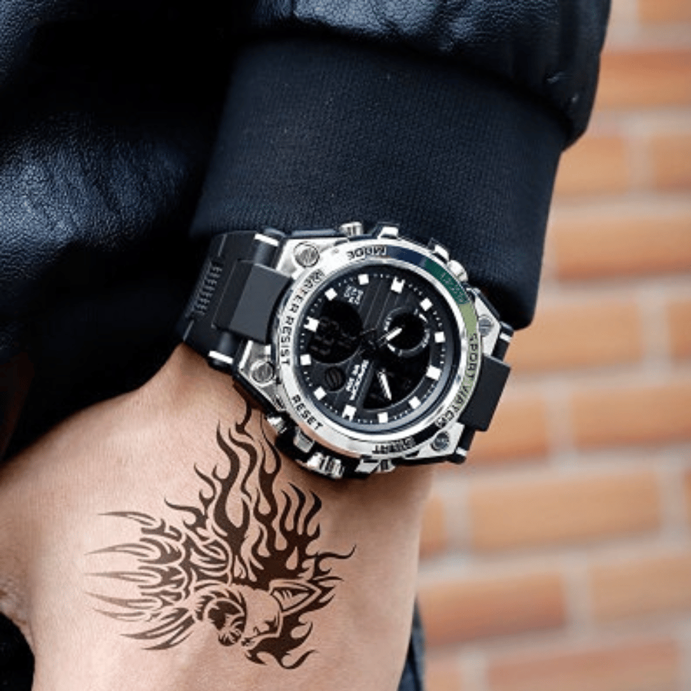 Wearclo | Sporty Dual-Display Mode Multifunctional Waterproof Luminous Men's Watch
