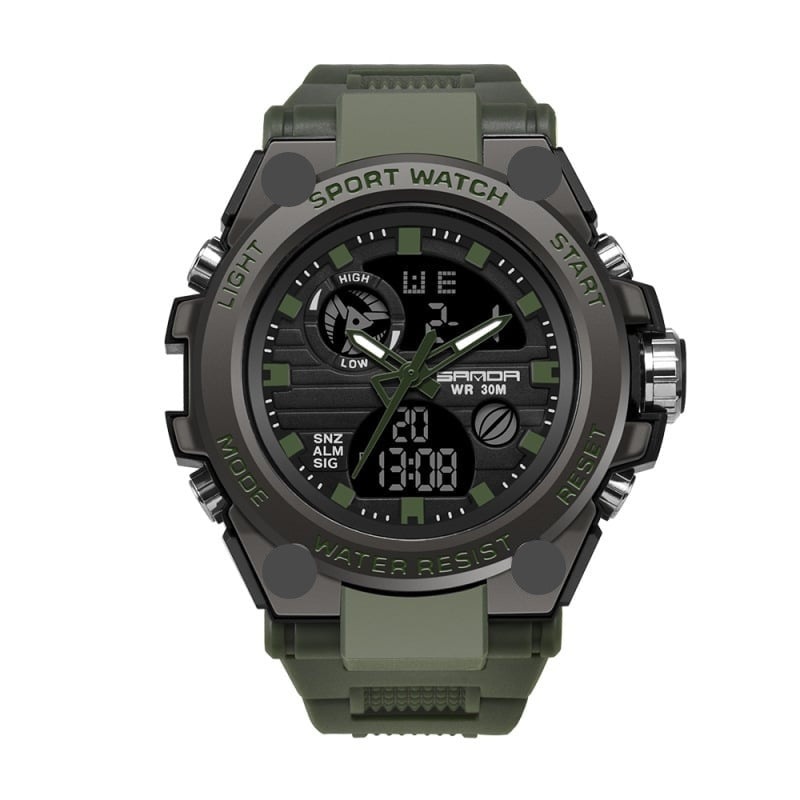 Wearclo | Sporty Dual-Display Mode Multifunctional Waterproof Luminous Men's Watch