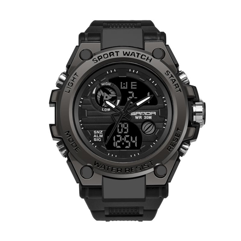 Wearclo | Sporty Dual-Display Mode Multifunctional Waterproof Luminous Men's Watch