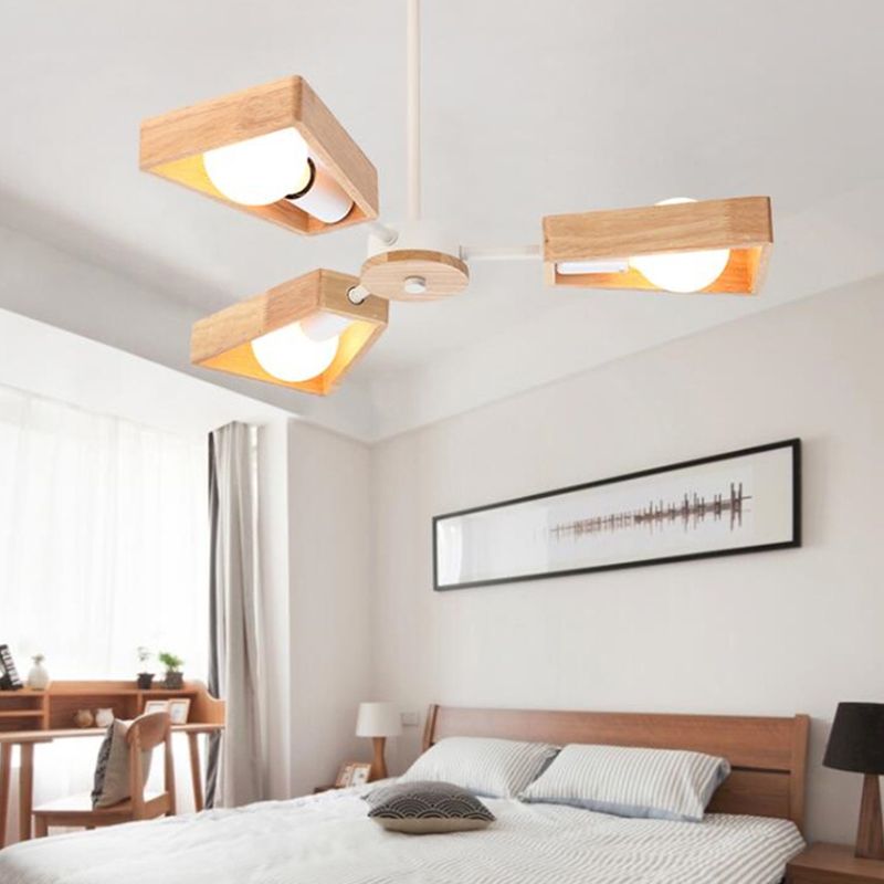 Wearclo | Sputnik Chandelier made of Wood | Modern Geometric Design