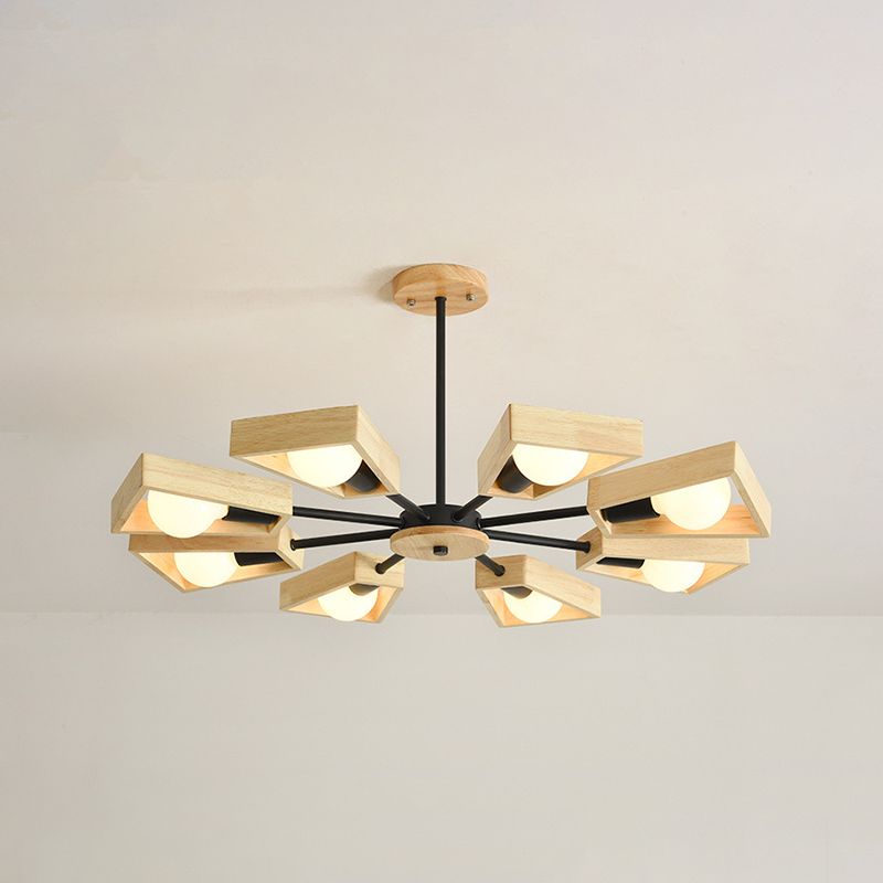 Wearclo | Sputnik Chandelier made of Wood | Modern Geometric Design