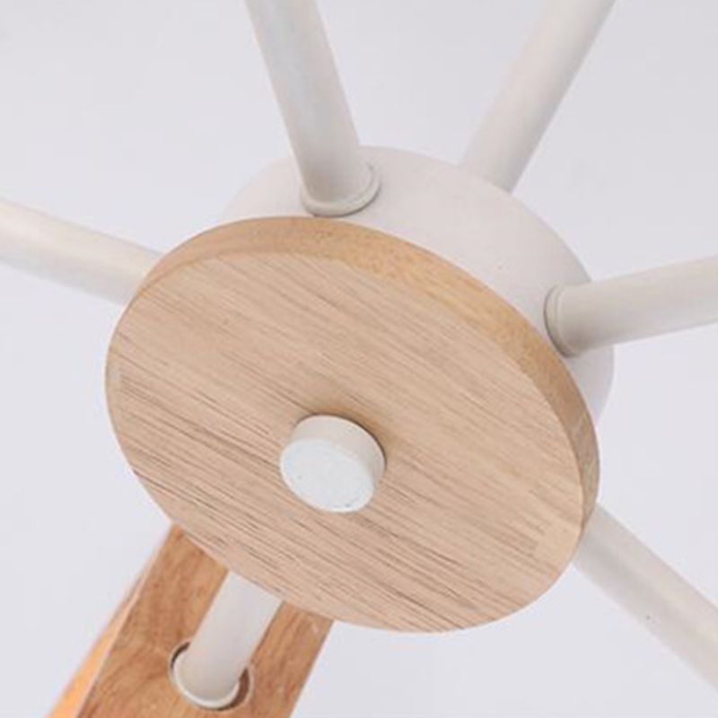 Wearclo | Sputnik Chandelier made of Wood | Modern Geometric Design