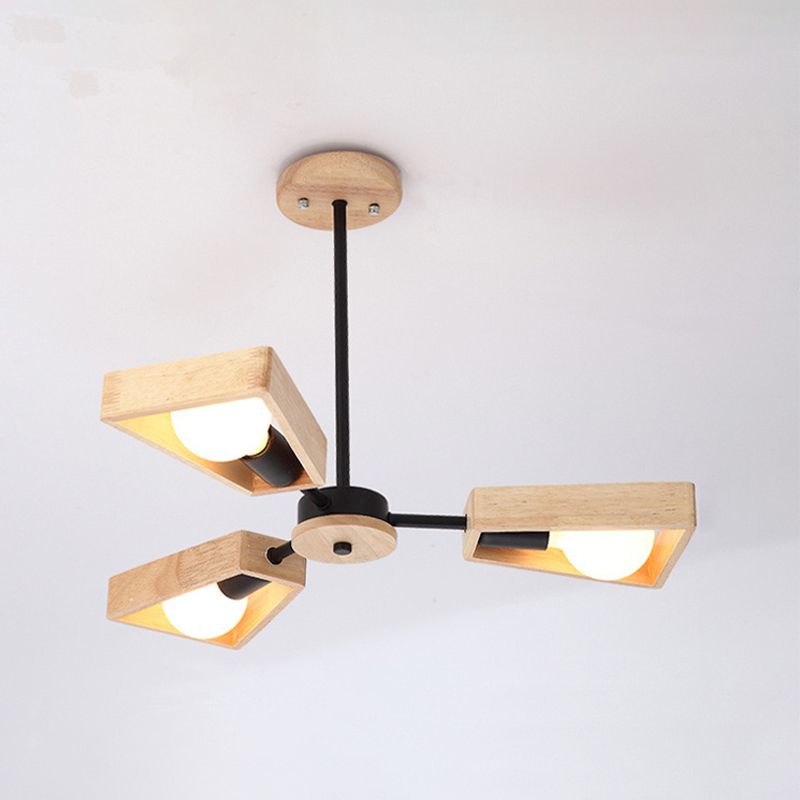 Wearclo | Sputnik Chandelier made of Wood | Modern Geometric Design