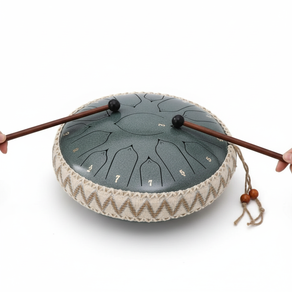 Wearclo | Steel Tongue Drum | Precision Tuning in C Major | Harmonic Overtone Resonance | Includes Mallets & Accessories | For Meditation & Sound Therapy