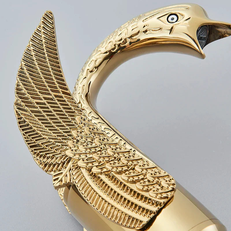 Wearclo | Swan Single Handle Golden Basin Faucet