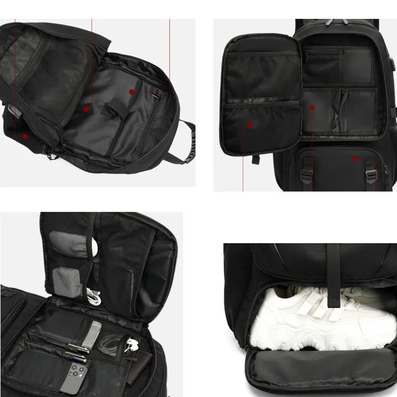 Wearclo | Tech Trek Pro 50-80L – The ultimate backpack with USB charging | Durable and spacious