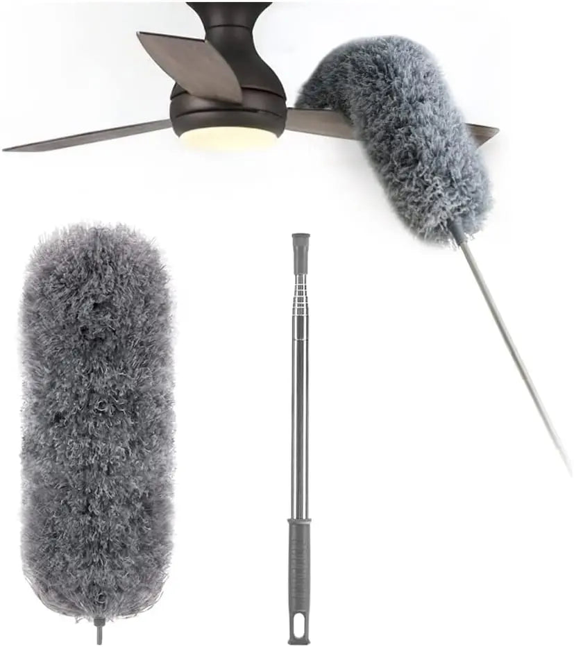 Wearclo | Telescopic dust duster with extra long microfiber head (Free 3 replacement cleaning heads)