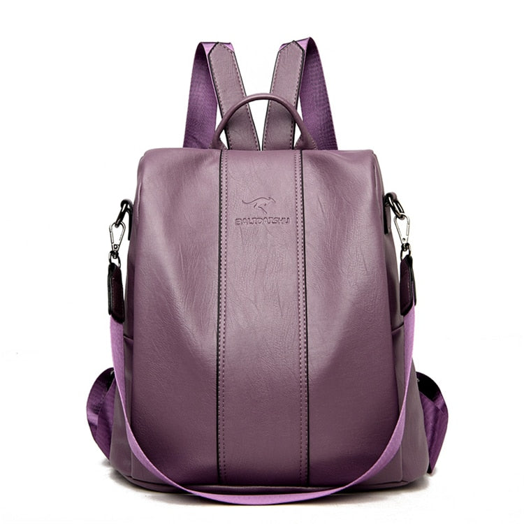 Wearclo | Theft-Proof Leather Backpack for Women in Vintage Style