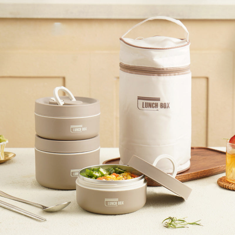 Wearclo | ThermoBox Multi-Layered Insulated Lunchbox with FREE Carry Bag