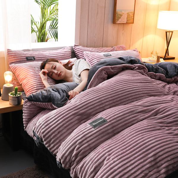 Wearclo | Thickened Corduroy Velvet Bedding Set