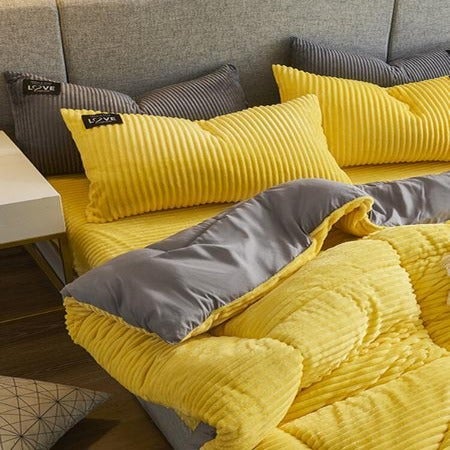 Wearclo | Thickened Corduroy Velvet Bedding Set