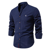 Wearclo | Band Collar Cotton Shirt